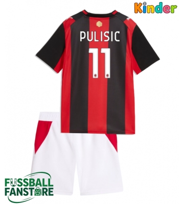 AC Milan Christian Pulisic #11 Replik Heimtrikot Kinder 2026-27 Kurzarm (+ Kurze Hosen)